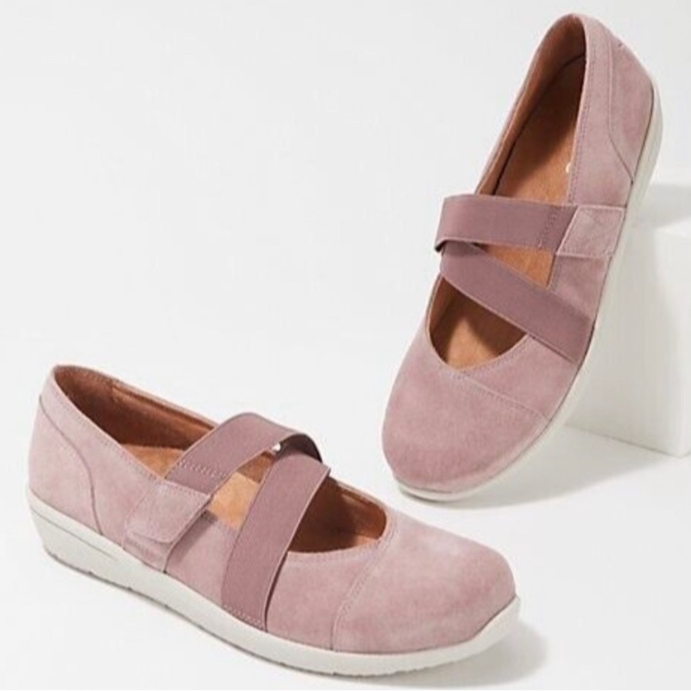 Vionic Magnolia Shelby Dusty Purple Suede Shoes (WIDE US 8.5)